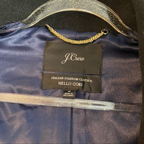 J.Crew Italian Stadium cloth Nello Gorg Size 6 black coat - Picture 3 of 5